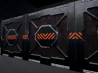 Low Poly Sci-Fi panels Free low-poly 3D model