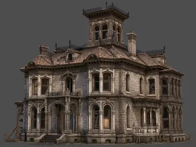 Old House Victorian Abandoned 3D model