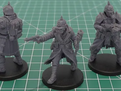Panzer Gothic Krieg Command Squad 3D Print Miniatures 3D print model