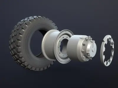 Military Truck Wheel 3D model