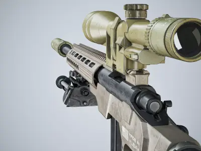 Remington 700 Tactical Sniper Rifle low-poly 3d model Low-poly 3D model