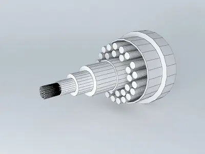 Cable colorful light bulb Free 3D model
