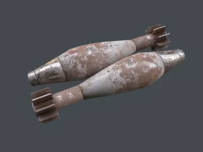 Mortar Projectile 60mm 3D Model Pack