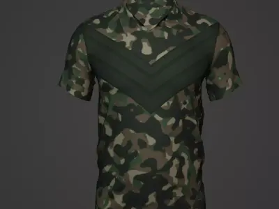 Military Soldier Clothing T-shirt Low-poly 3D model 65
