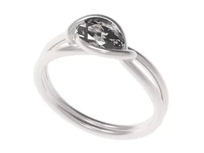 Antique Oval Diamond Ring All Size 3D print model