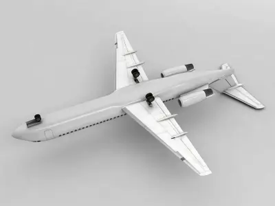  Fokker 100 Airliner - Generic White Low-poly 3D model