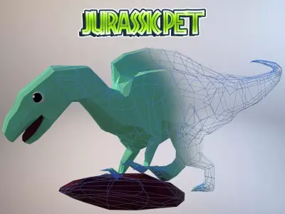 Becklespinax jurassic pet Low-poly 3D model
