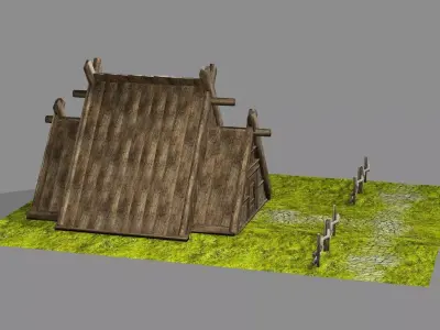 Medieval Viking House 07 Game Ready Low-poly 3D Model Low-poly 3D model purchase