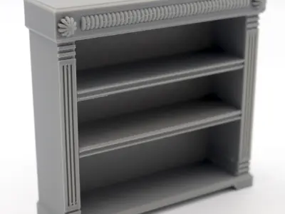 Book library Antique English Bookshelf Cabinet 3D print model