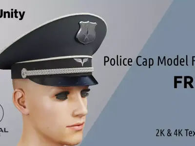 Police Cap Free low-poly 3D model
