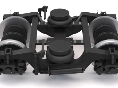 Train Wheel Bogie 2 3D model