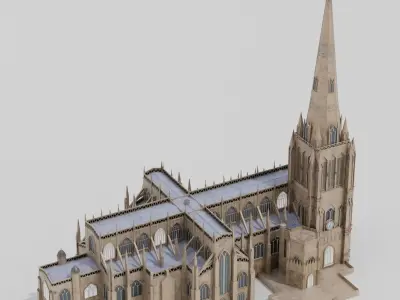 St Mary Redcliffe Church Low-poly 3D model