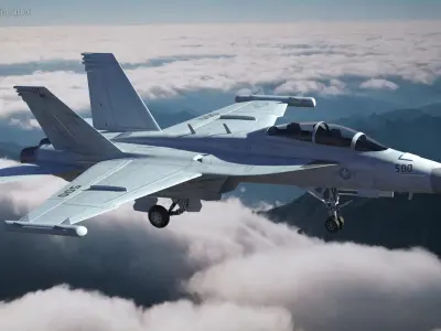 Aircraft Boeing EA-18G without Armament Rigged 3D model purchase