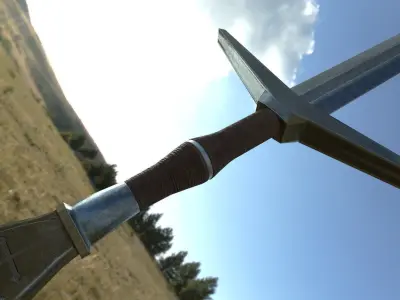 Medieval Sword Low-poly 3D model 10