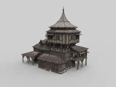 Medieval house fantasy 12 Low-poly 3D model