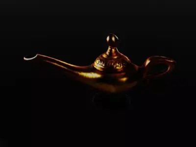 Aladdin-Inspired Magic Lamp Low-poly 3D model