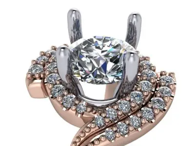 Vintage Classic Bypass Antique Ladies Ring Jewelry 3D print model
