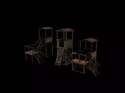 Military Guard Tower 3D model purchase