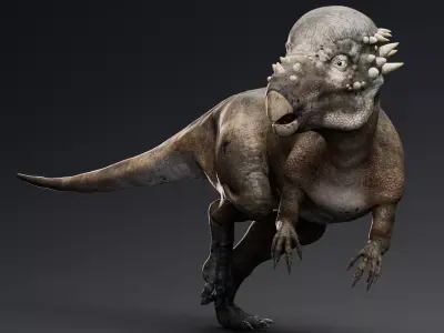 Dinosaur Pachycephalosaurus Low-poly 3D model