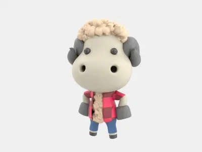 Cute Sheep 3D Illustration 3D model