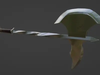 Battle axe Low-poly 3D model 26