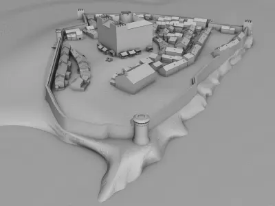 Sitges Medieval Town 14th Century - Historical Reconstruction 3D model