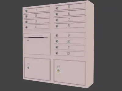 Stylized Community Mailbox Low-poly 3D model