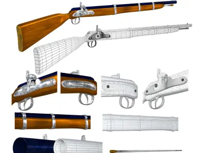 Cap-N-Ball Rifle FBX OBJ 3D model