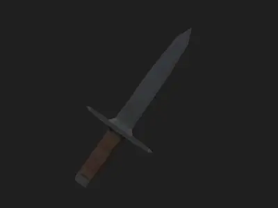 Low Poly Knife sword Free low-poly 3D model