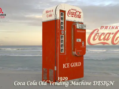 Coca Cola  Old Big   Vending Machine  design Low-poly 3D model