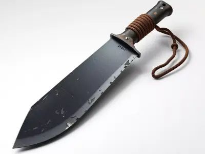 Distressed Tactical Survival Knife Low-poly 3D model