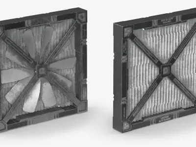 Mechanical Exhaust Panel 5000 RPM Grey 3D model