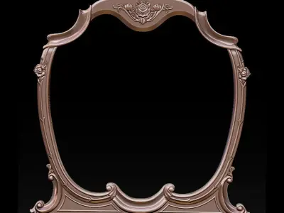 3D Frame - Wood Carving STL Model for CNC Router 3D print model 6