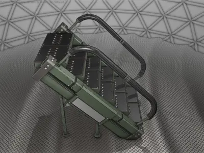 Sci-Fi Stairs - 8 - Green Version  Low-poly 3D model