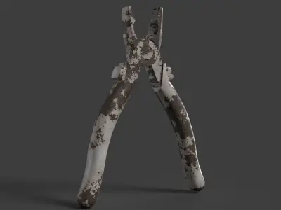 Old Rusty Pliers Tool Low-poly 3D model