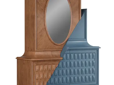 D-vision dresser and mirror 3D model