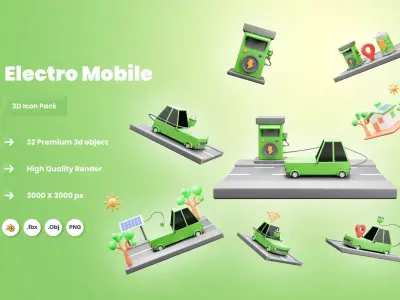 Electro Mobile Transport 3d Illustration 3D model