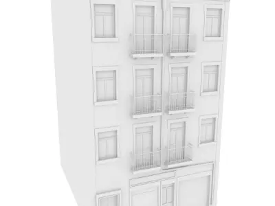 Building Lisbon  Vray and Corona Low-poly 3D model