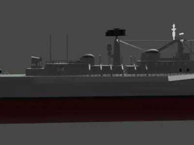 British County Class Destroyer 3D model