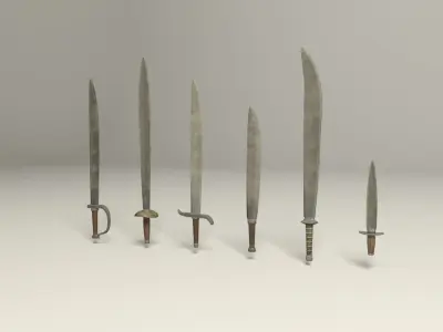 Swords five Low-poly 3D model