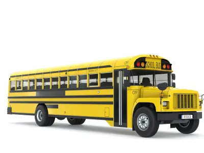 School Bus Low-poly 3D model