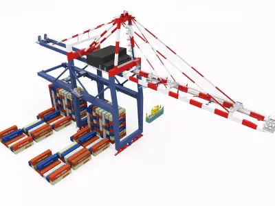 Gantry Container Crane 3D model