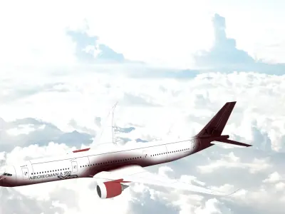  Airbus A350-900 Low-poly 3D model