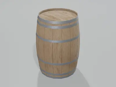Light Toasted Lowpoly Bourbon Barrel Low-poly 3D model