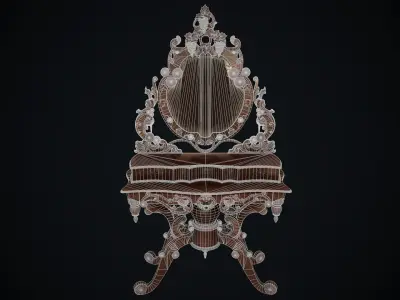 Dusty Antique Vanity Low-poly 3D model