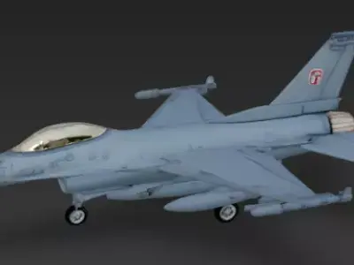 Modern Strike Fighter Jet 3D Model Military Aircraft Low-poly 3D model