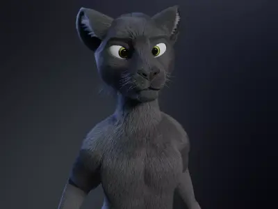 Niko Anthro Panther Free low-poly 3D model
