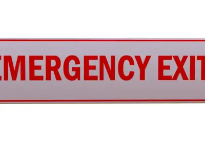 Emergency Exit Sign Low-poly 3D model
