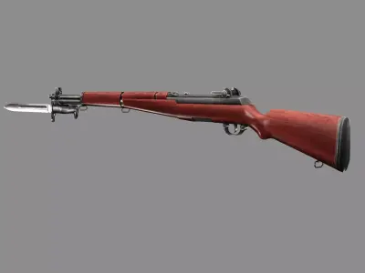 M1 Garand Rifle C127H With Bayonet Mauser Low-poly 3D Model Low-poly 3D model