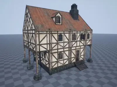 Medieval House 06 Low-poly 3D model